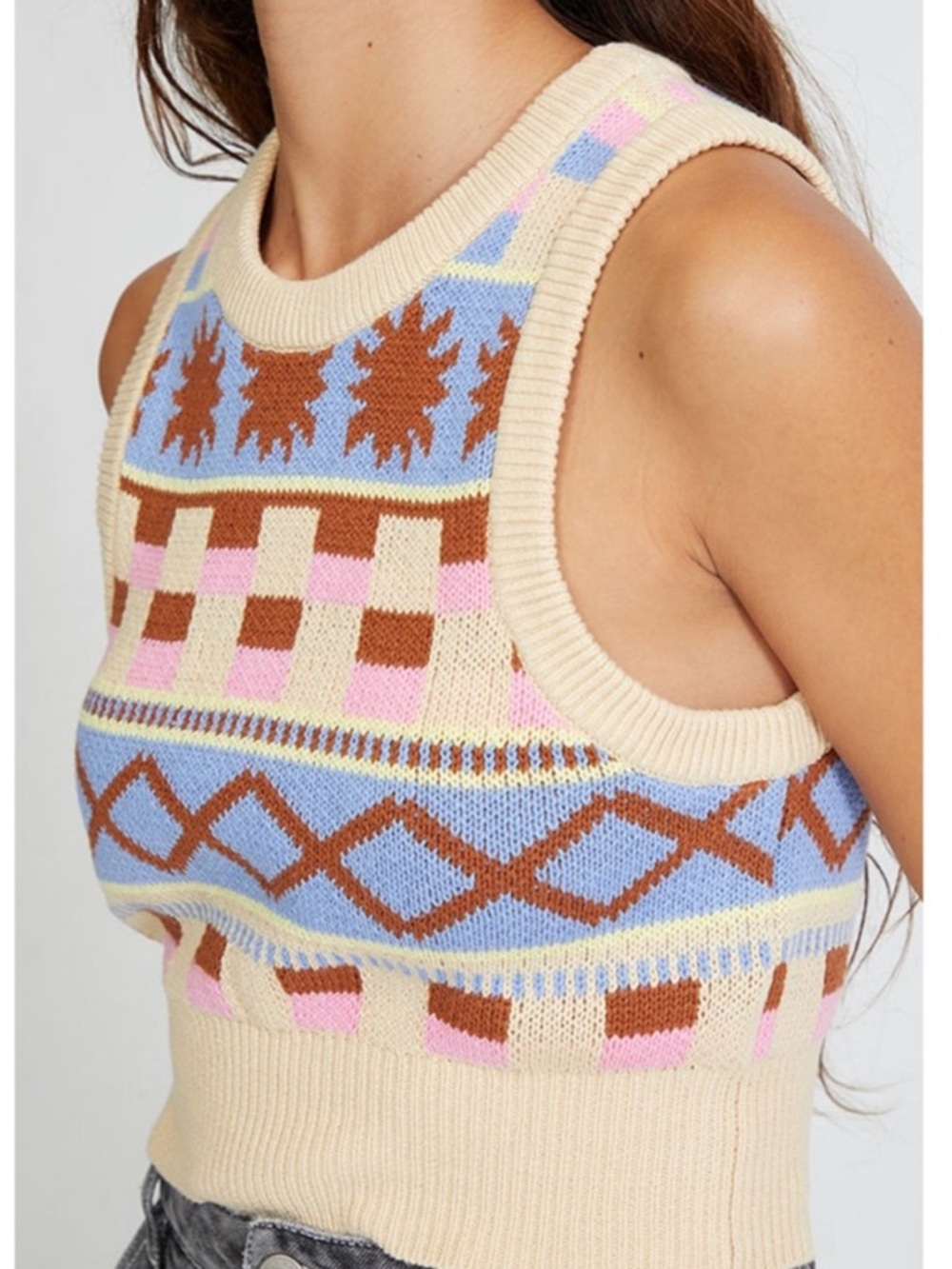 PacSun LA Hearts Golden Hour Cropped Sleeveless Sweater - XS - NEW 100%  Cotton
